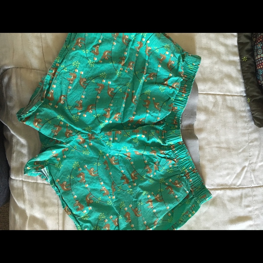 Sloth pajama shorts